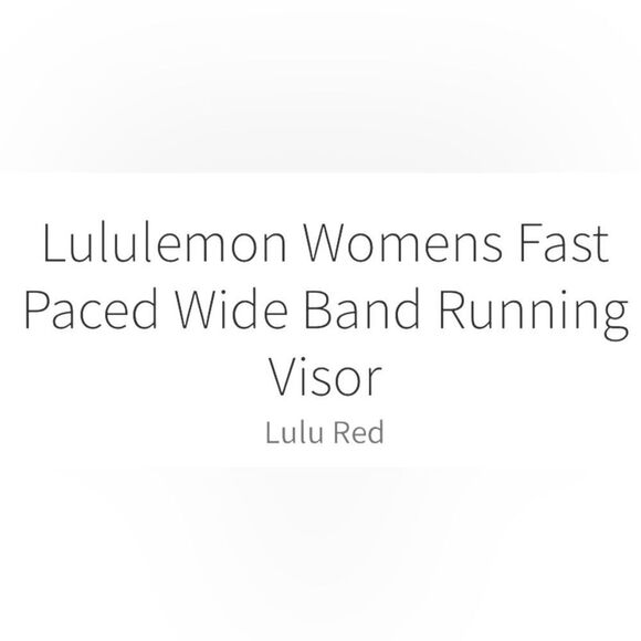 Lululemon Womens Fast Paced Wide Band Running Visor Lulu Red